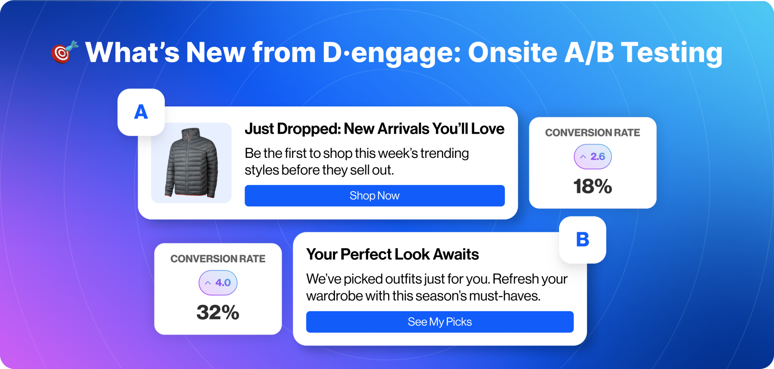 🎯 New at D·engage: A/B testing for onsite campaigns