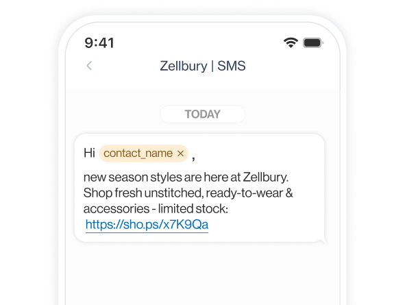 zellbury cs section3 sms notification